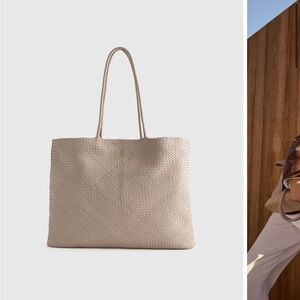 BRAND NEW Quince Large Italian woven leather tote bag